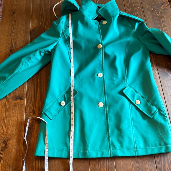 Talbots Teal Classic Rain Jacket for Women with Gingham Lining  Size Small - Picture 7 of 8